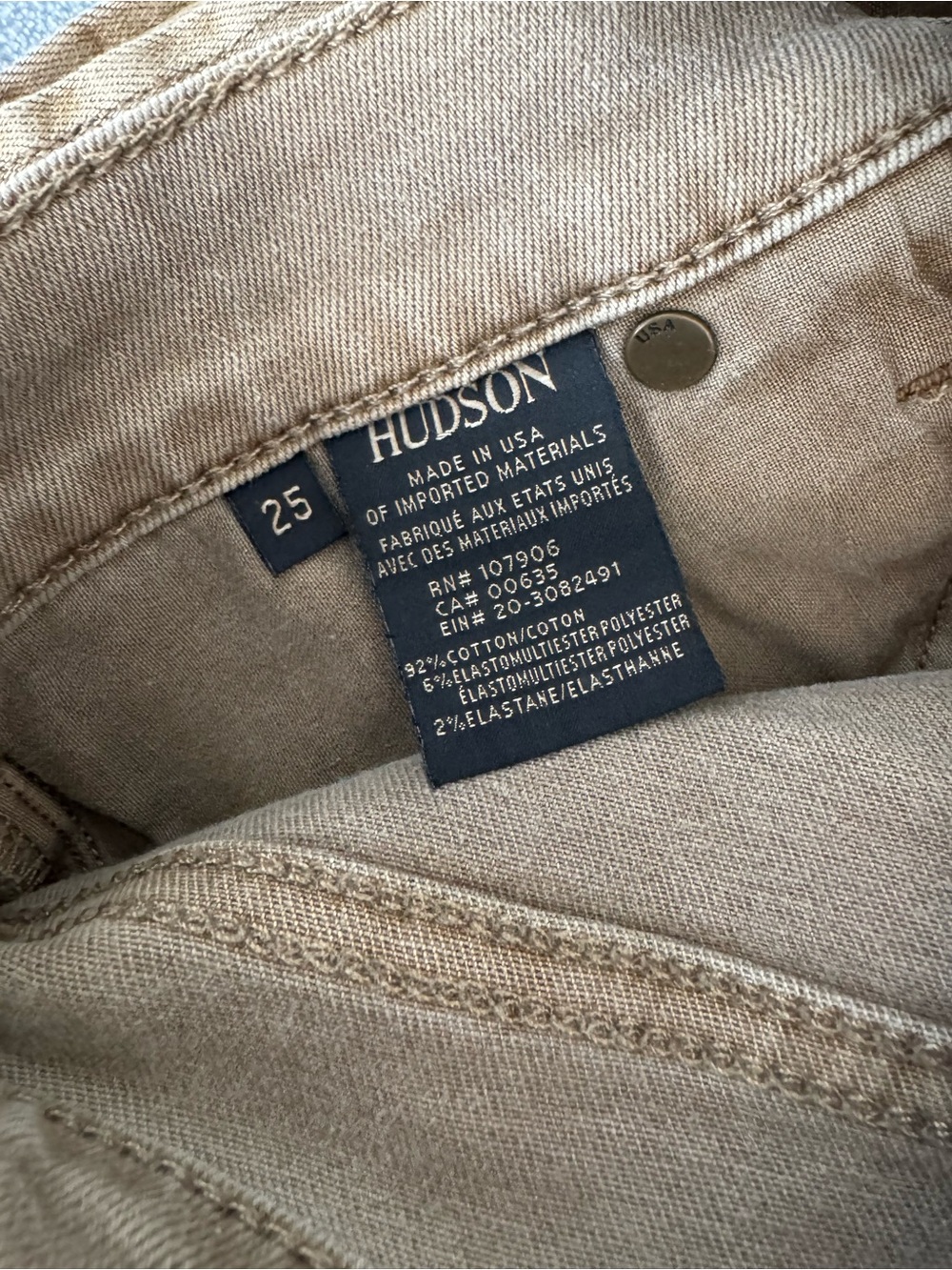Hudson Colby Ankle Moto Cargo Jeans - Toasted Khaki Camel Size 25 - Picture 4 of 9